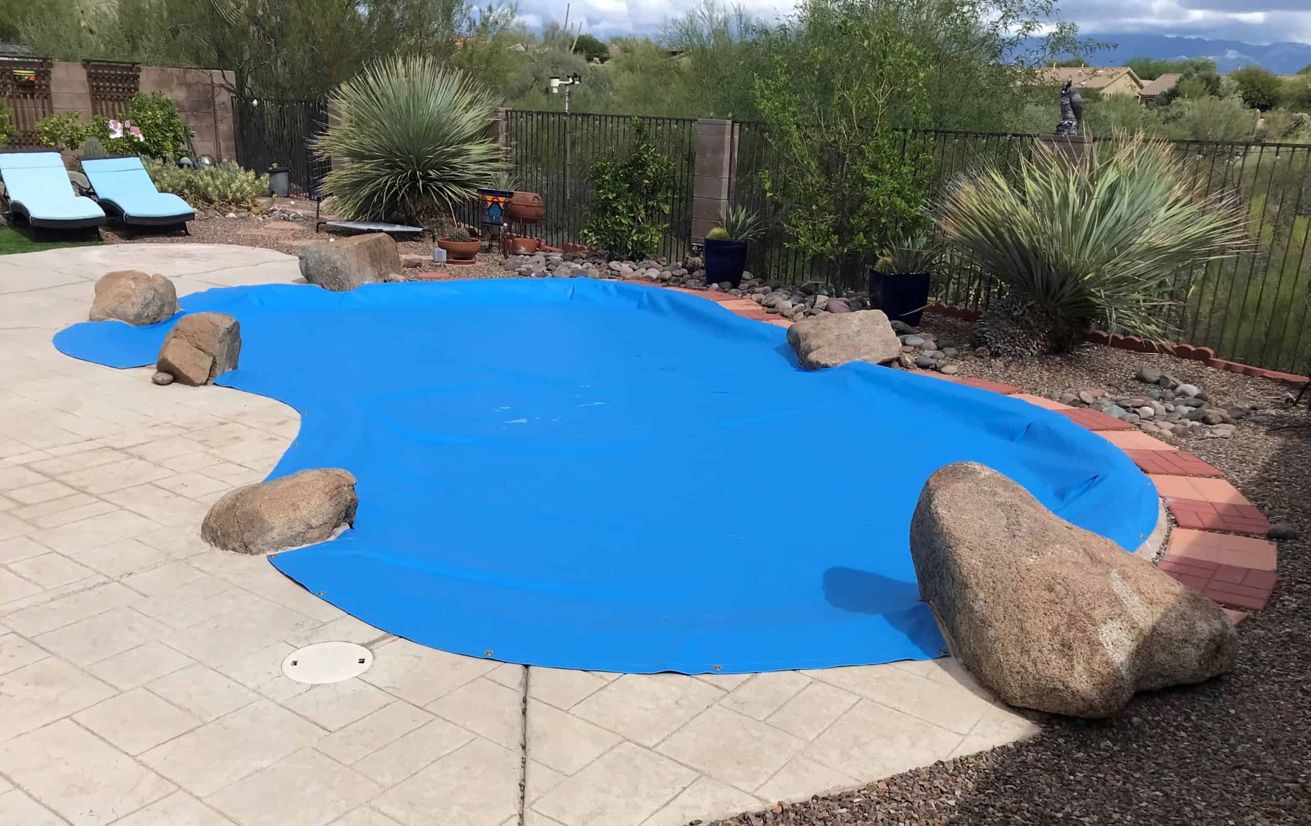 Power Lock Pool Cover with Boulders