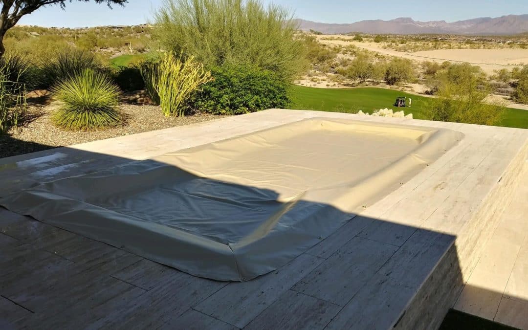 Tan Power Lock Pool Cover In Rectangle AZ