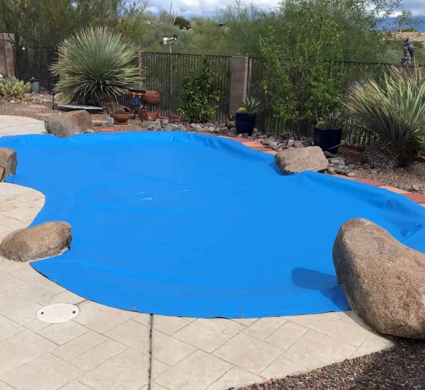Power Lock Pool Cover with Boulders AZ
