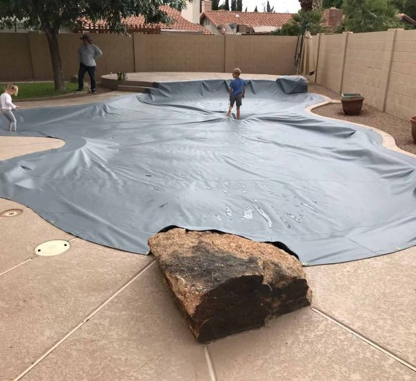 Grey Power Lock Pool Cover With Family AZ